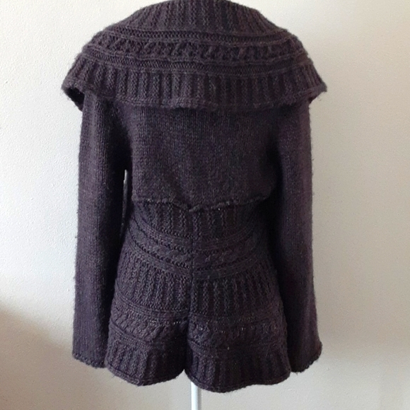 Anthropologie Elsamanda Women's Chunky Knit Purple Sweater Alpaca Wool Size M - Picture 6 of 10